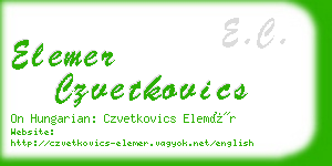 elemer czvetkovics business card